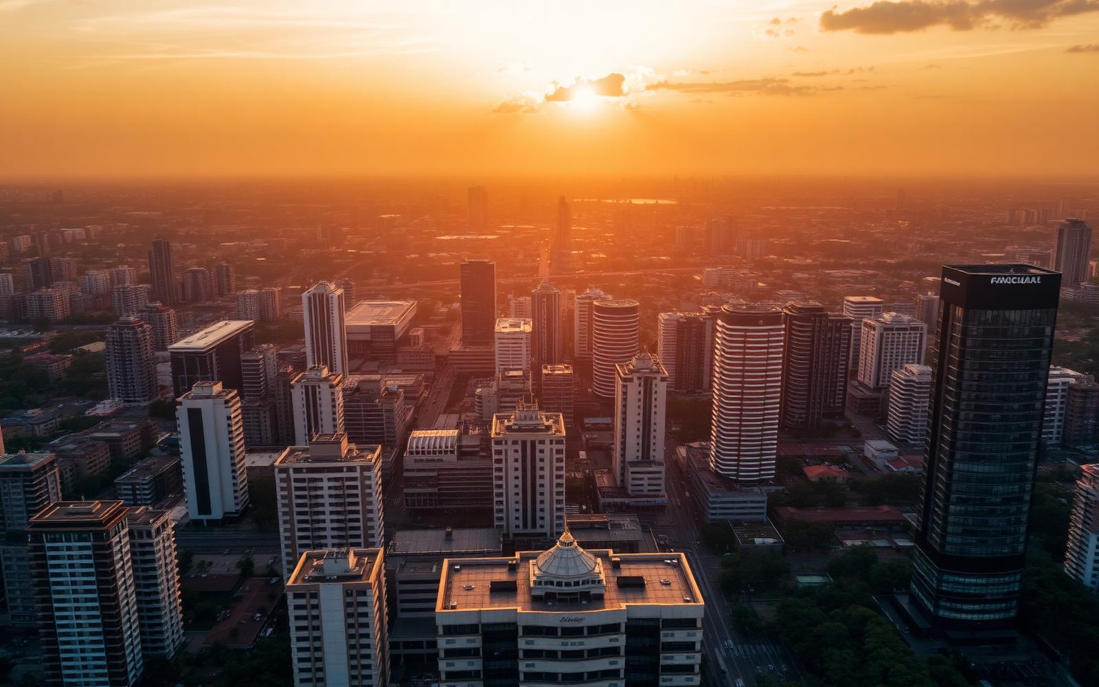 Nairobi skyline at golden hour